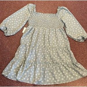 Winslow Dress  Bohemian Mint Green Cottage Floral Ruched 2X On Or Off Shoulder